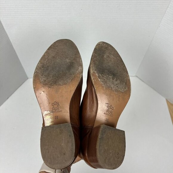 Sabani Florence Made in Italy Leather Ankle Boots Sz 36 US 6 Cognac Preppy - Picture 7 of 9